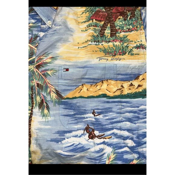 Vintage Tommy Hilfiger Hawaiian Button Up Shirt - Picture 3 of 4